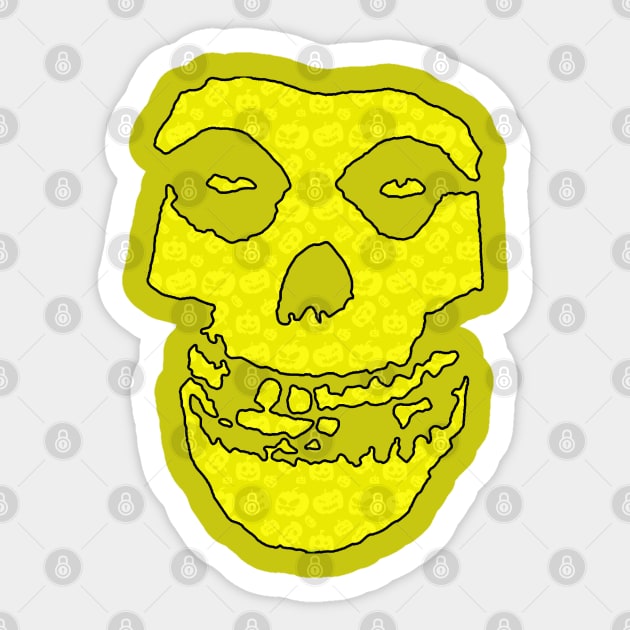 Crimson Ghost - Yellow Halloween Pumpkins Sticker by Controlled Chaos